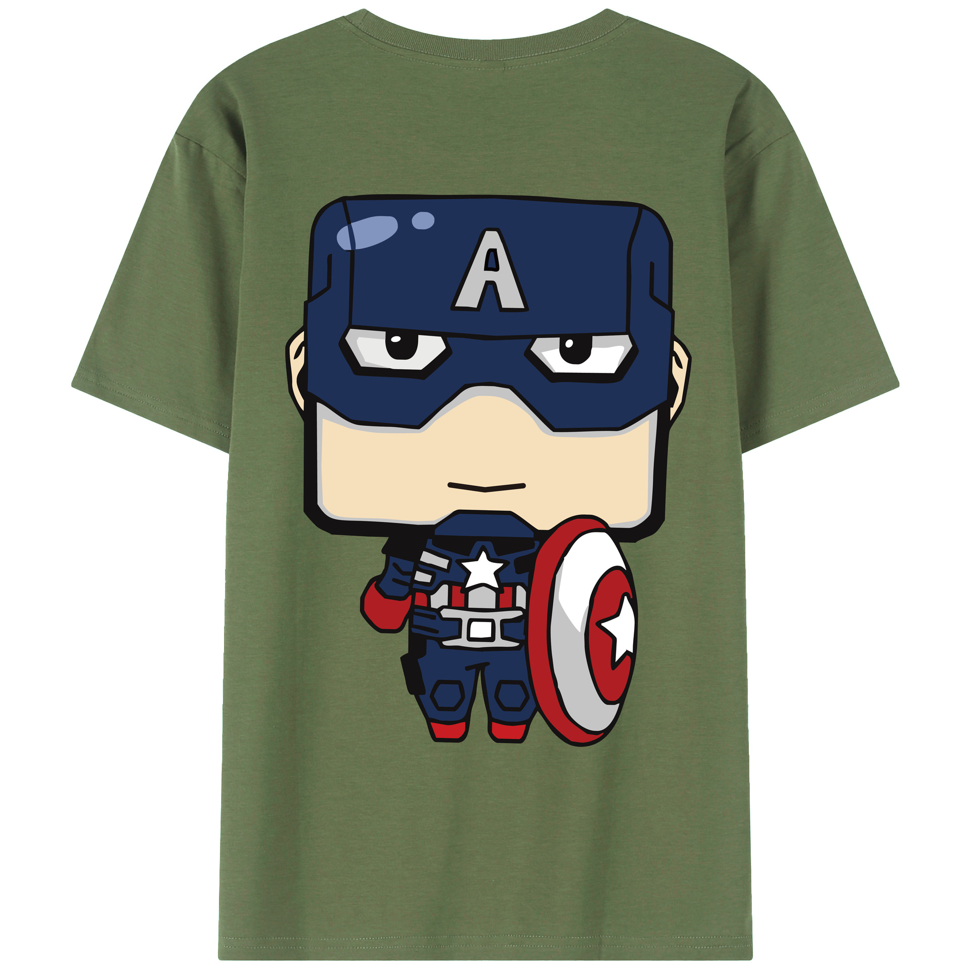 （画像用） アベンジャーズ The Avengers 綿100％ メンズ半袖Tシャツ（バックプリント） 通気性